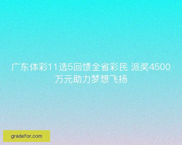广东体彩11选5回馈全省彩民 派奖4500万元助力梦想飞扬